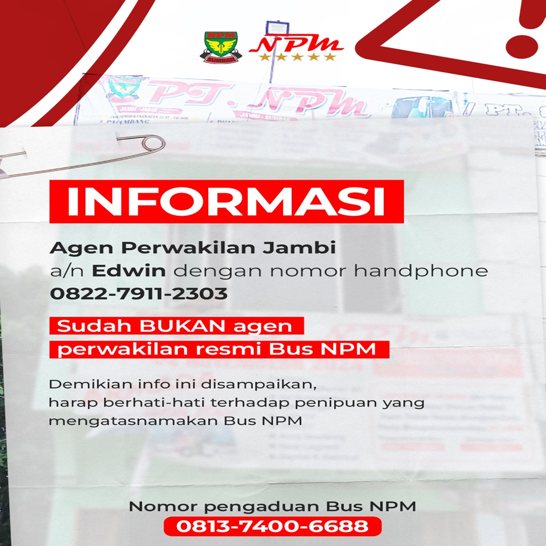 npm jambi, harga tike bus jakarta-padang, bus npm